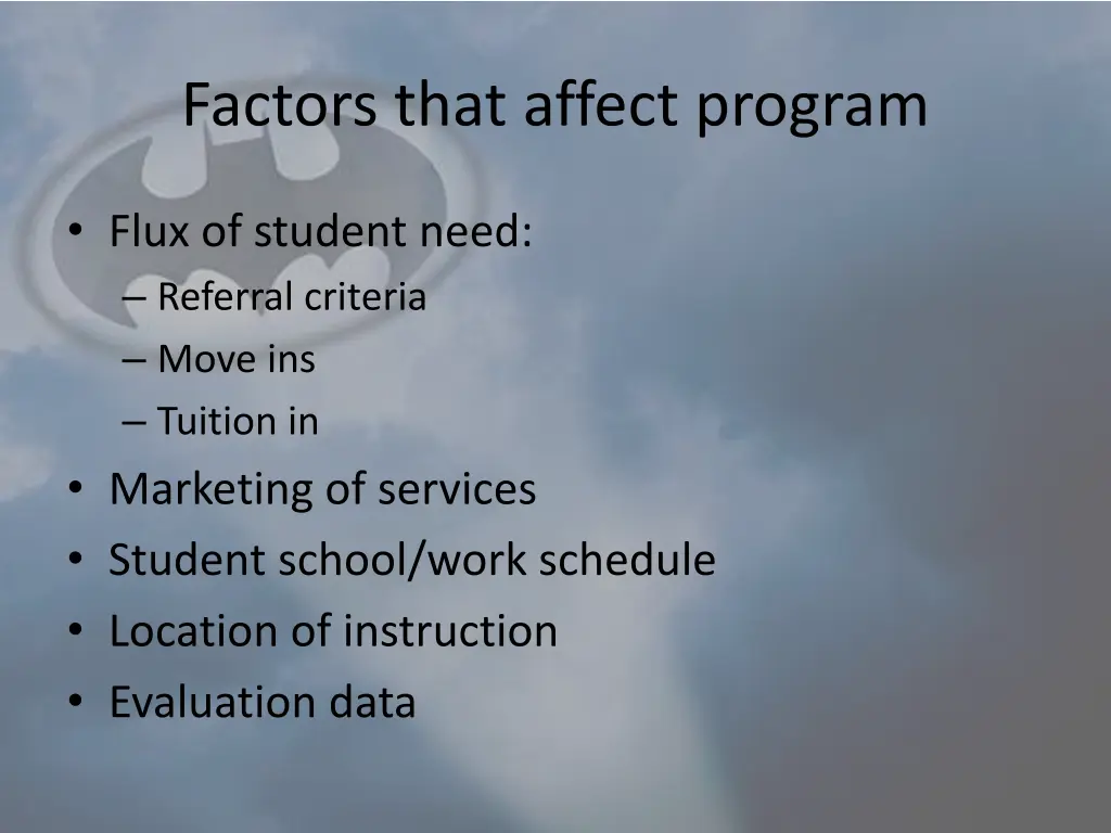 factors that affect program