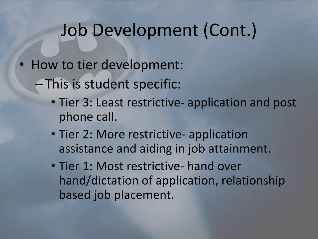 job development cont