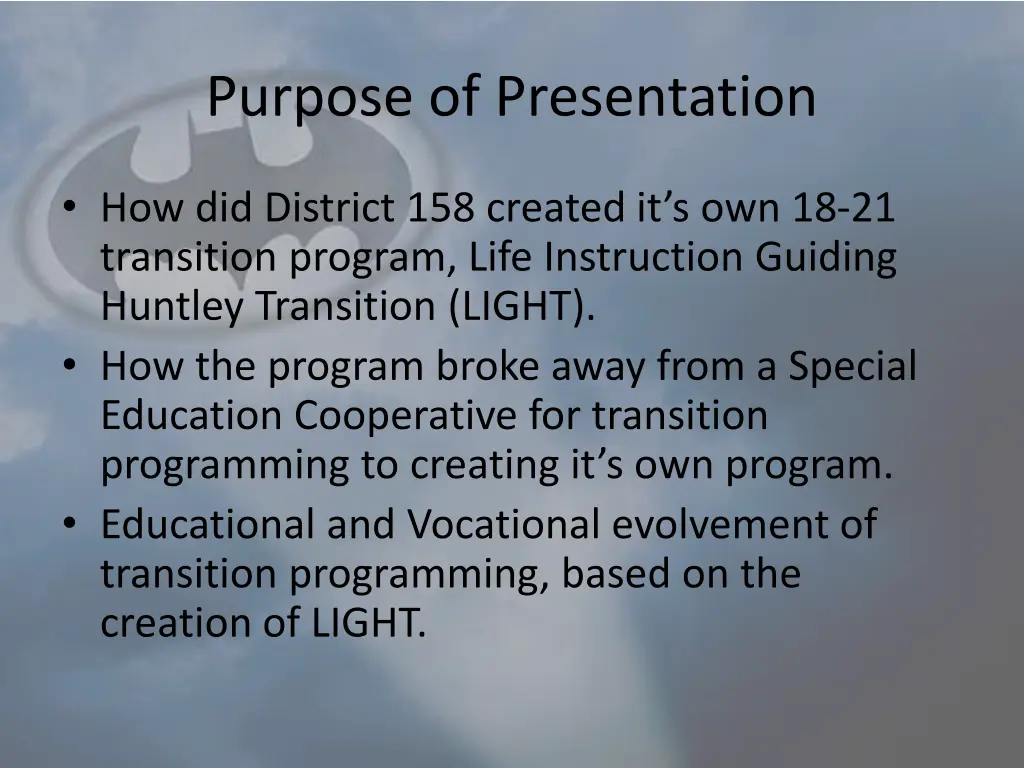 purpose of presentation