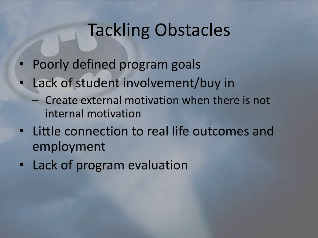tackling obstacles
