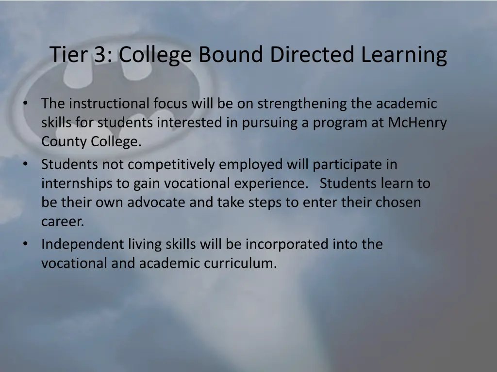 tier 3 college bound directed learning