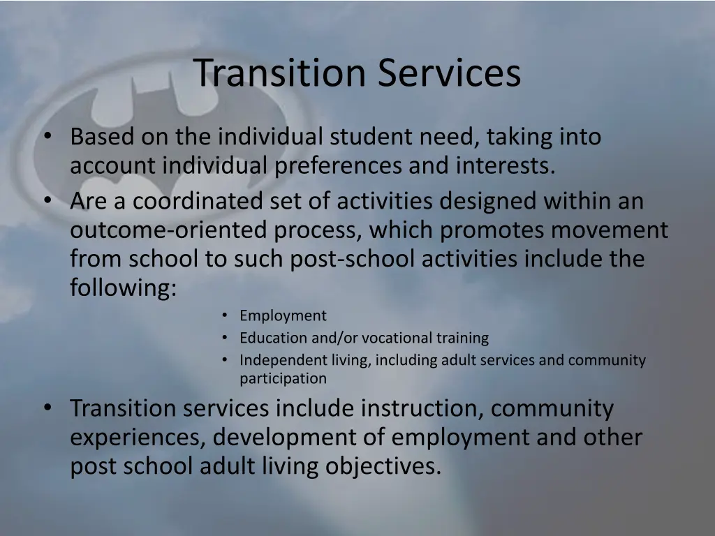transition services