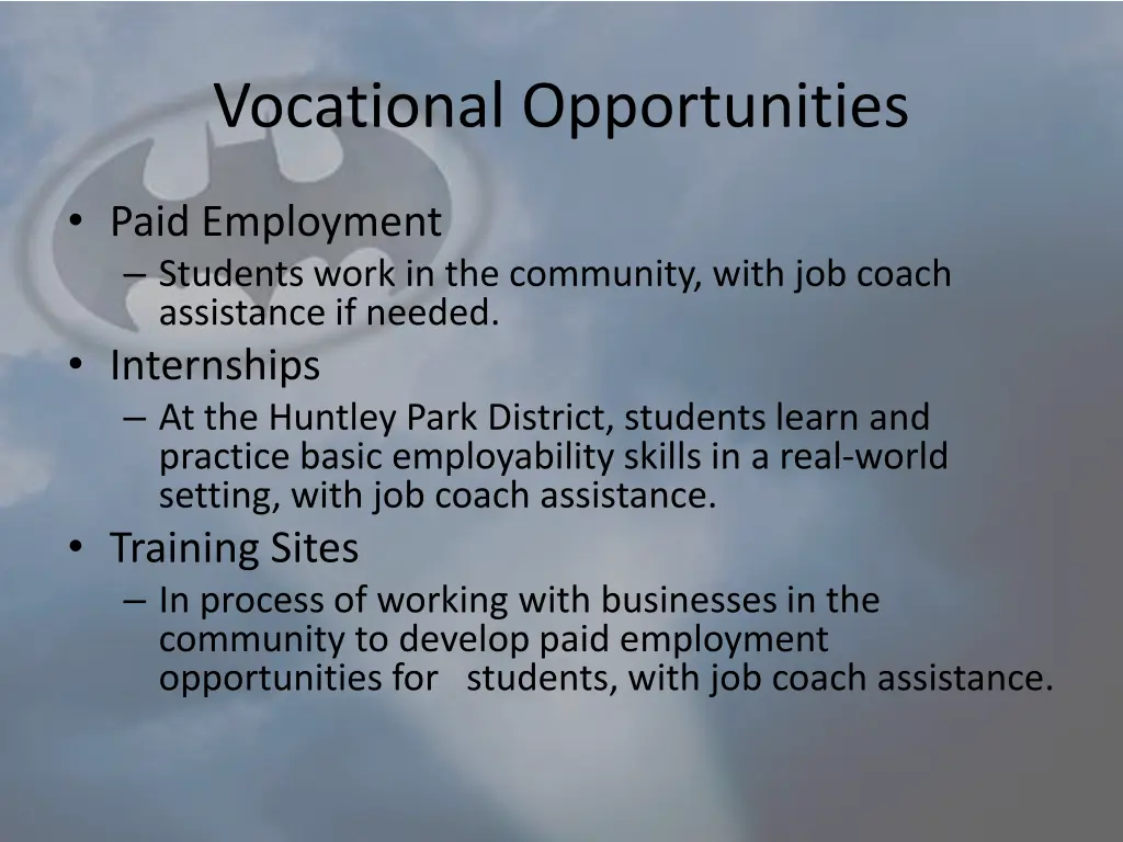 vocational opportunities