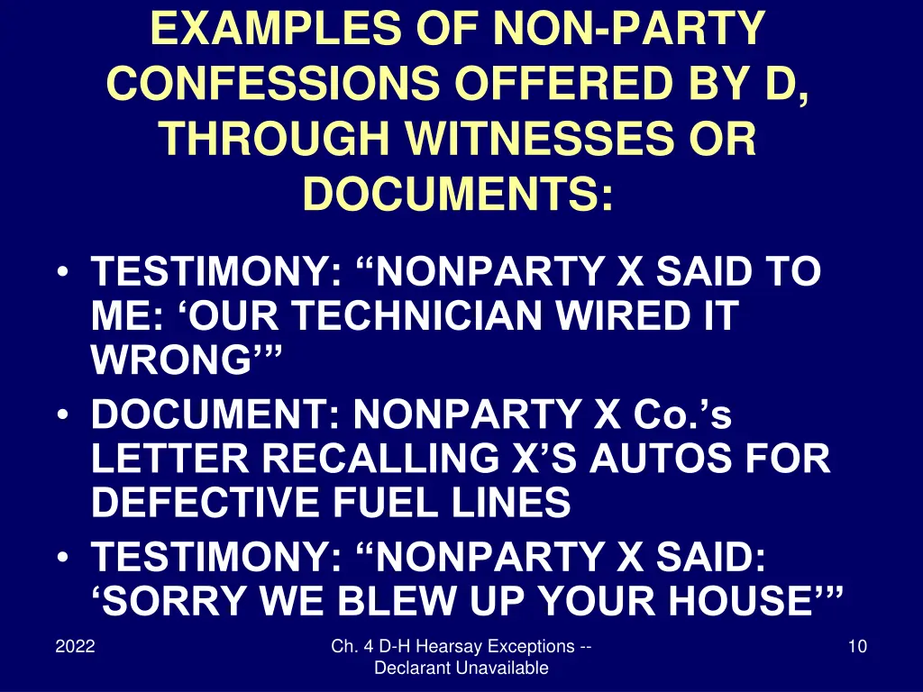 examples of non party confessions offered