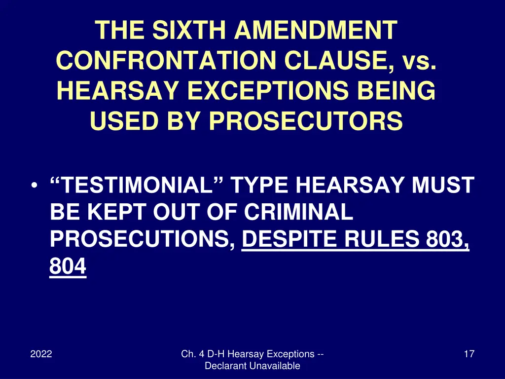the sixth amendment confrontation clause