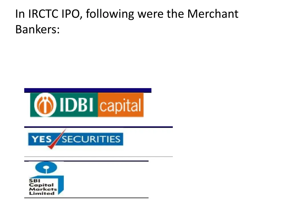 in irctc ipo following were the merchant bankers
