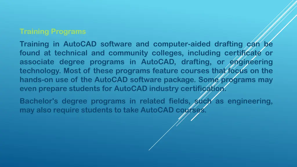 training programs