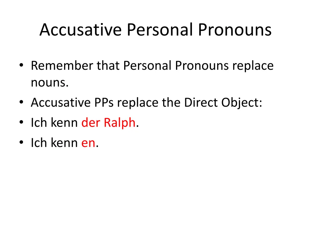 accusative personal pronouns 1
