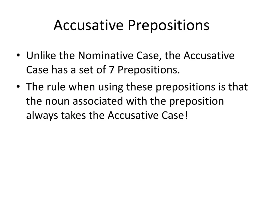accusative prepositions