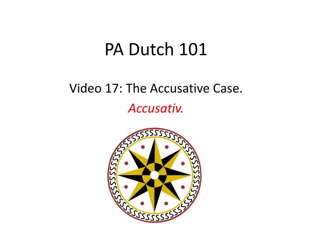 pa dutch 101