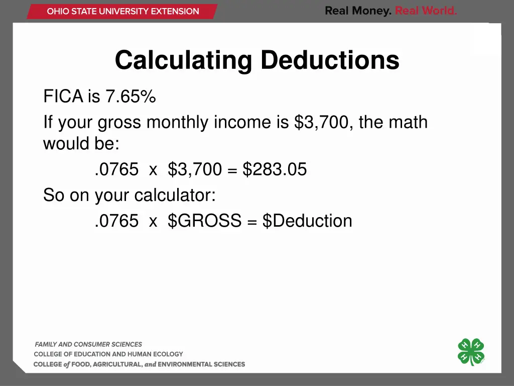 calculating deductions 1