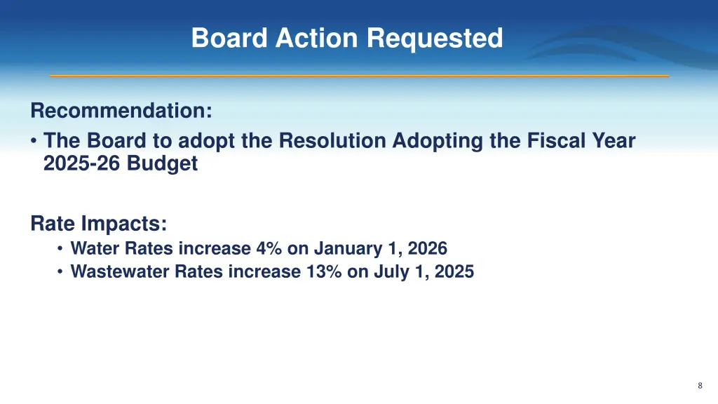 board action requested