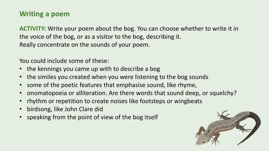 writing a poem