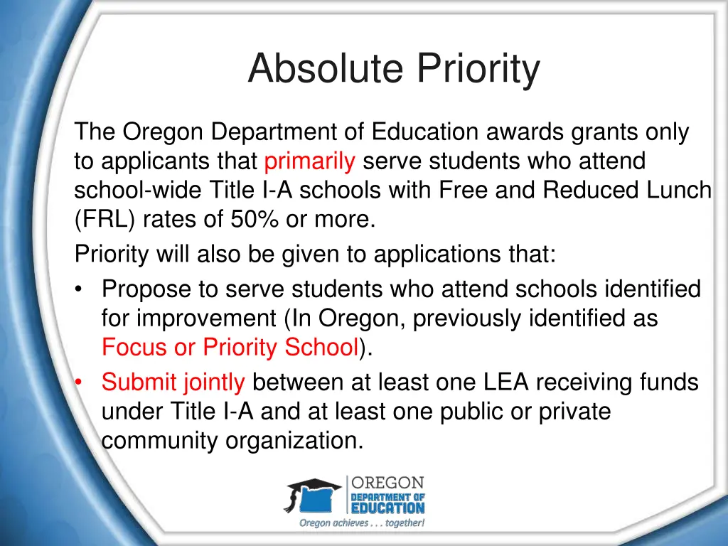 absolute priority