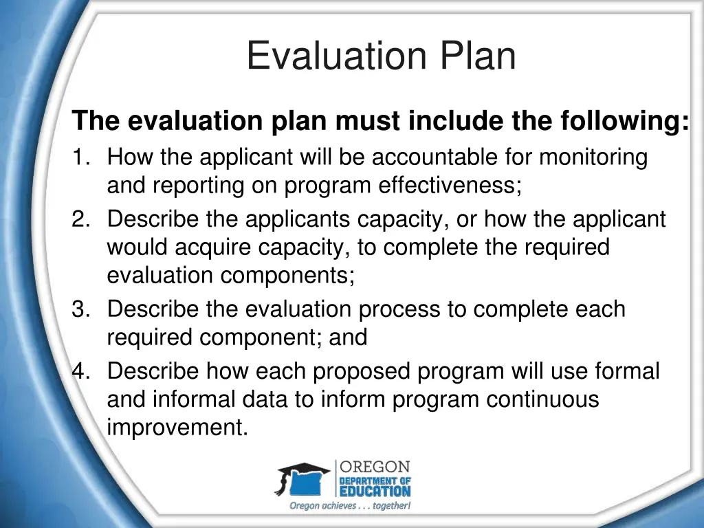evaluation plan
