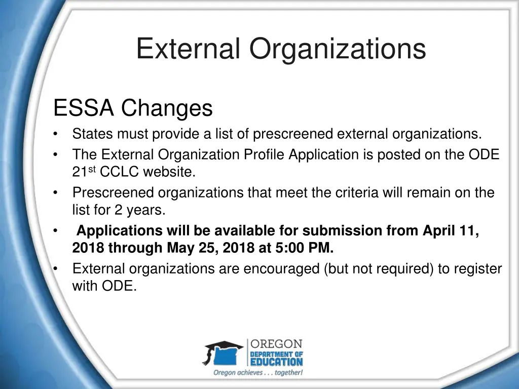external organizations