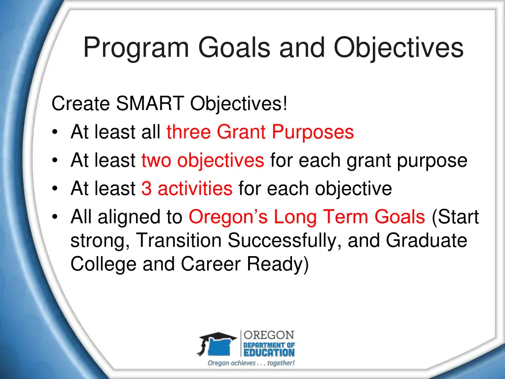 program goals and objectives