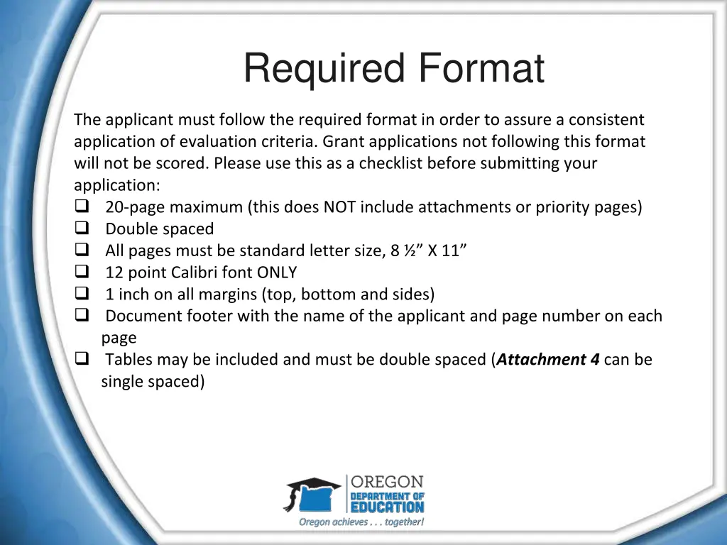 required format