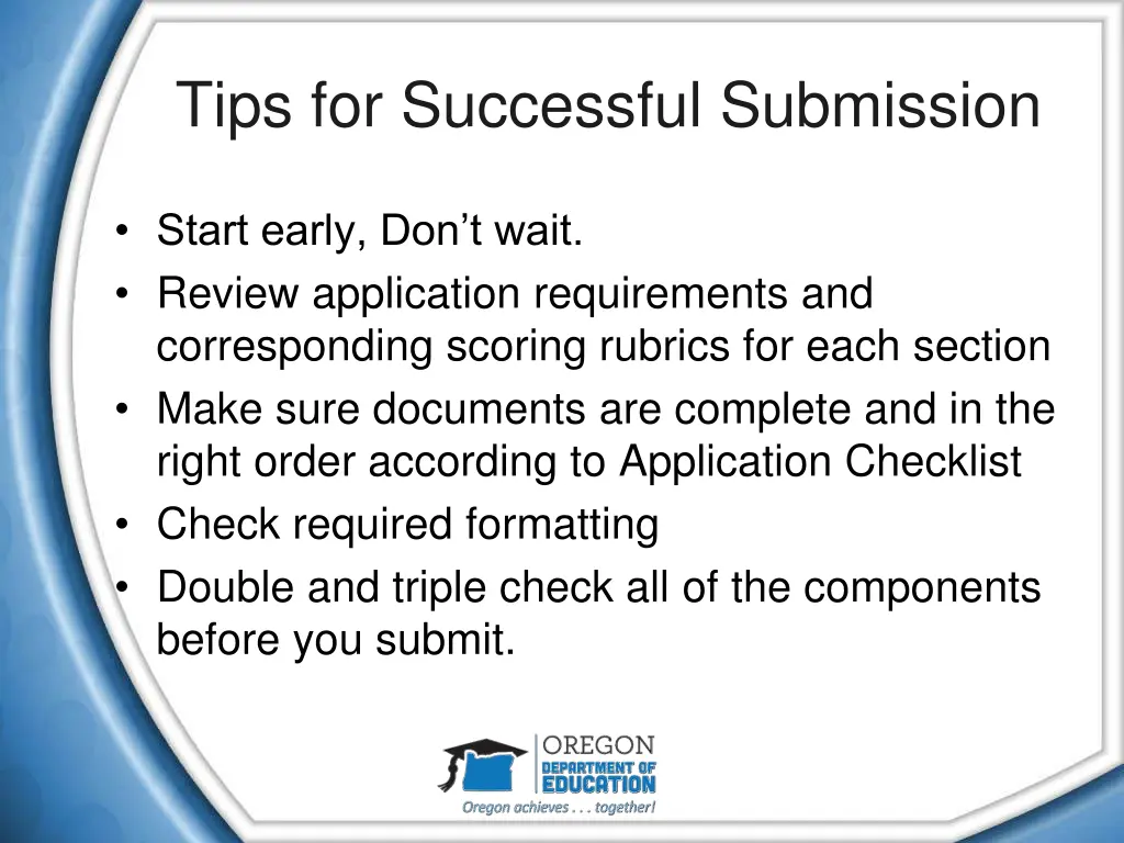 tips for successful submission