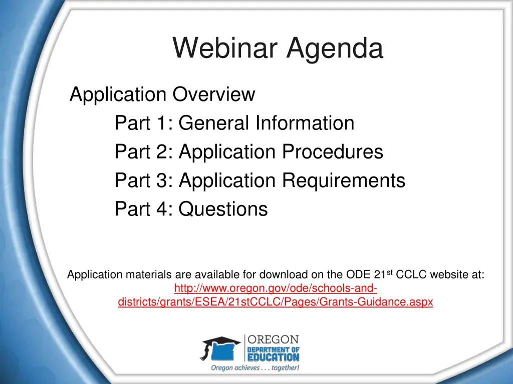 webinar agenda