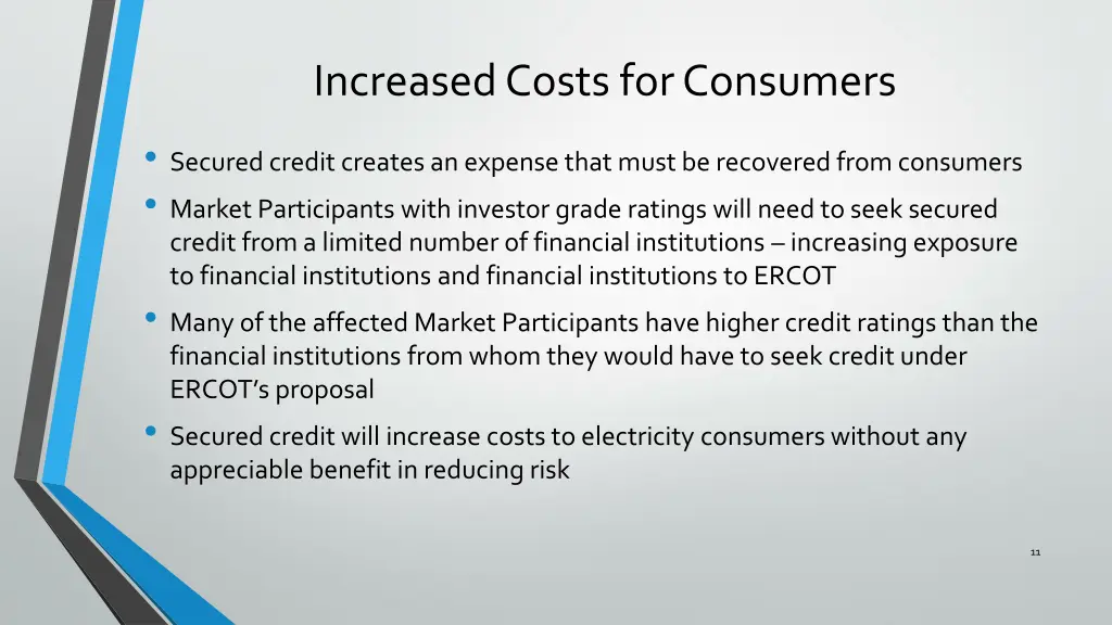 increased costs for consumers