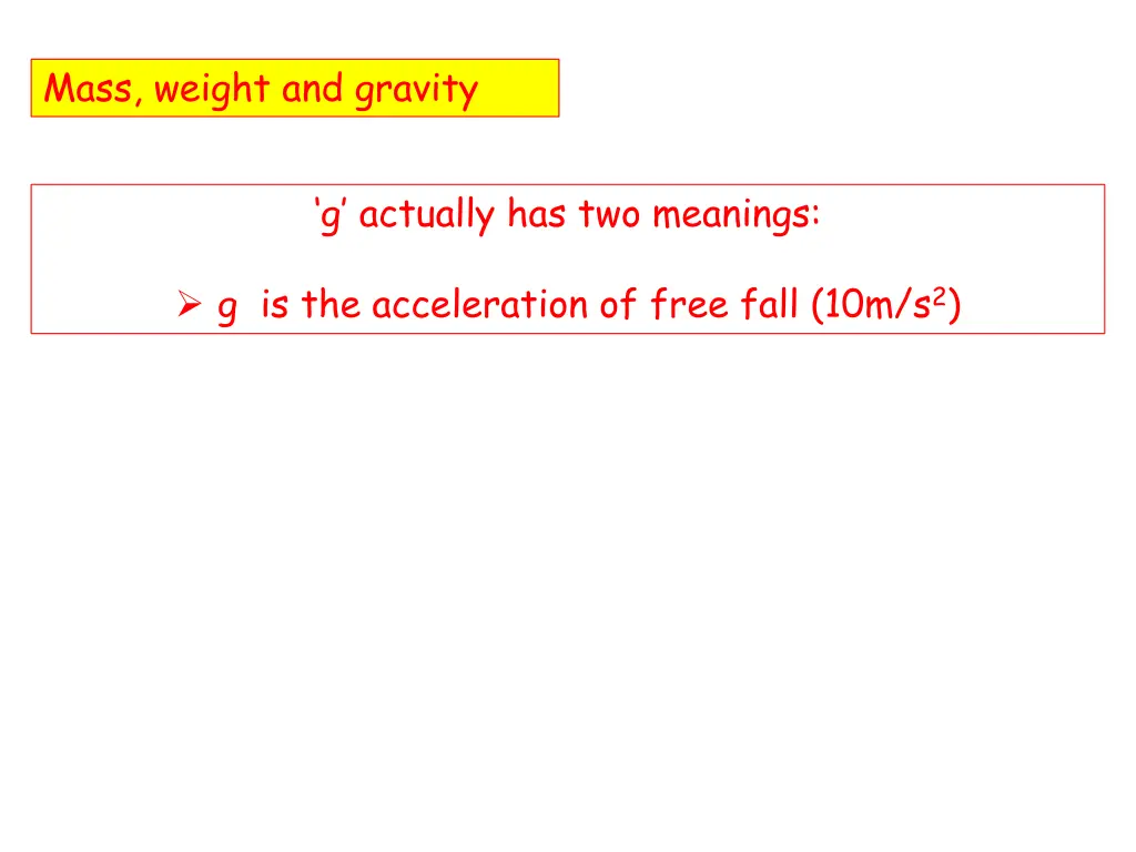 mass weight and gravity