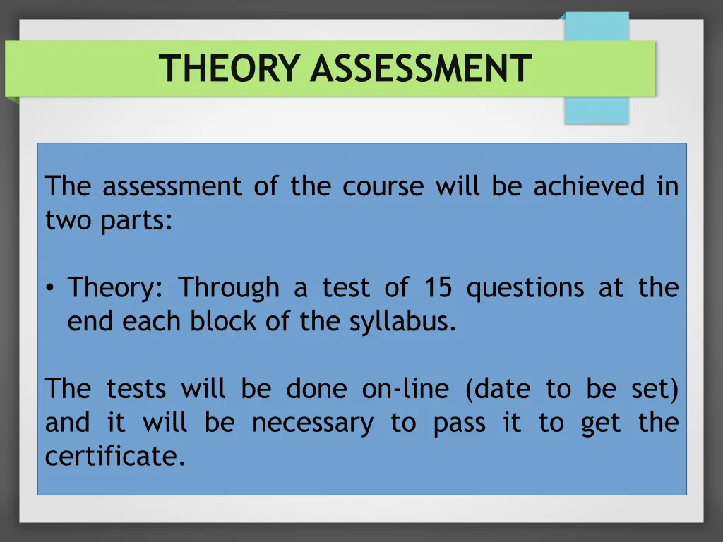 theory assessment