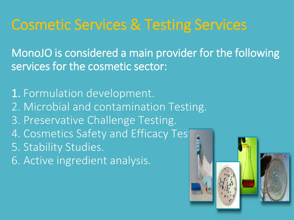 cosmetic services testing services cosmetic