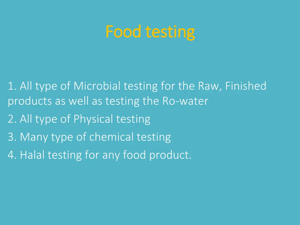 food testing food testing