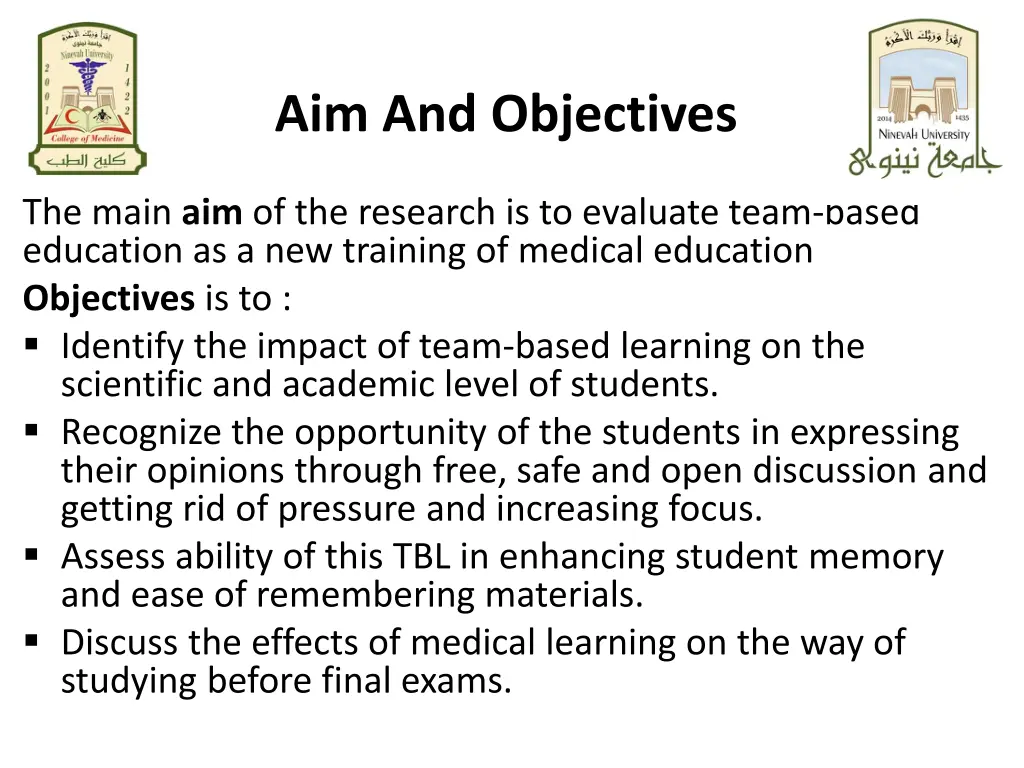 aim and objectives