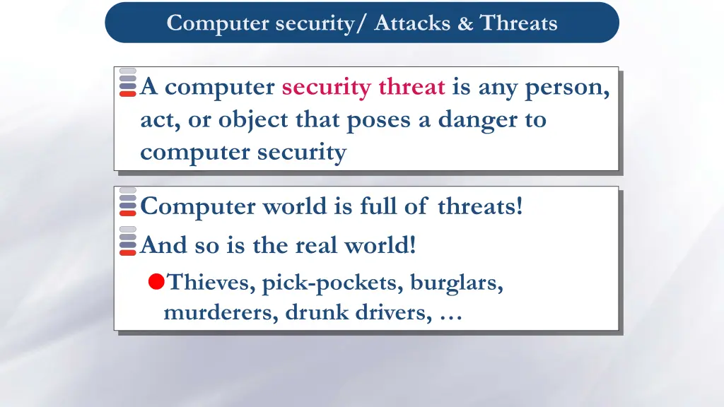 computer security attacks threats