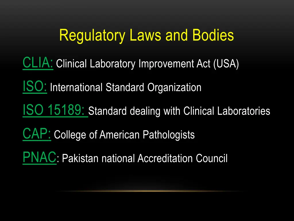 regulatory laws and bodies
