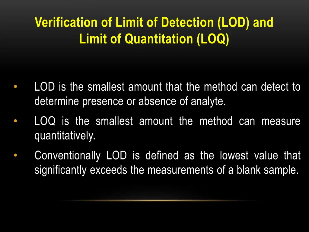 verification of limit of detection lod and limit