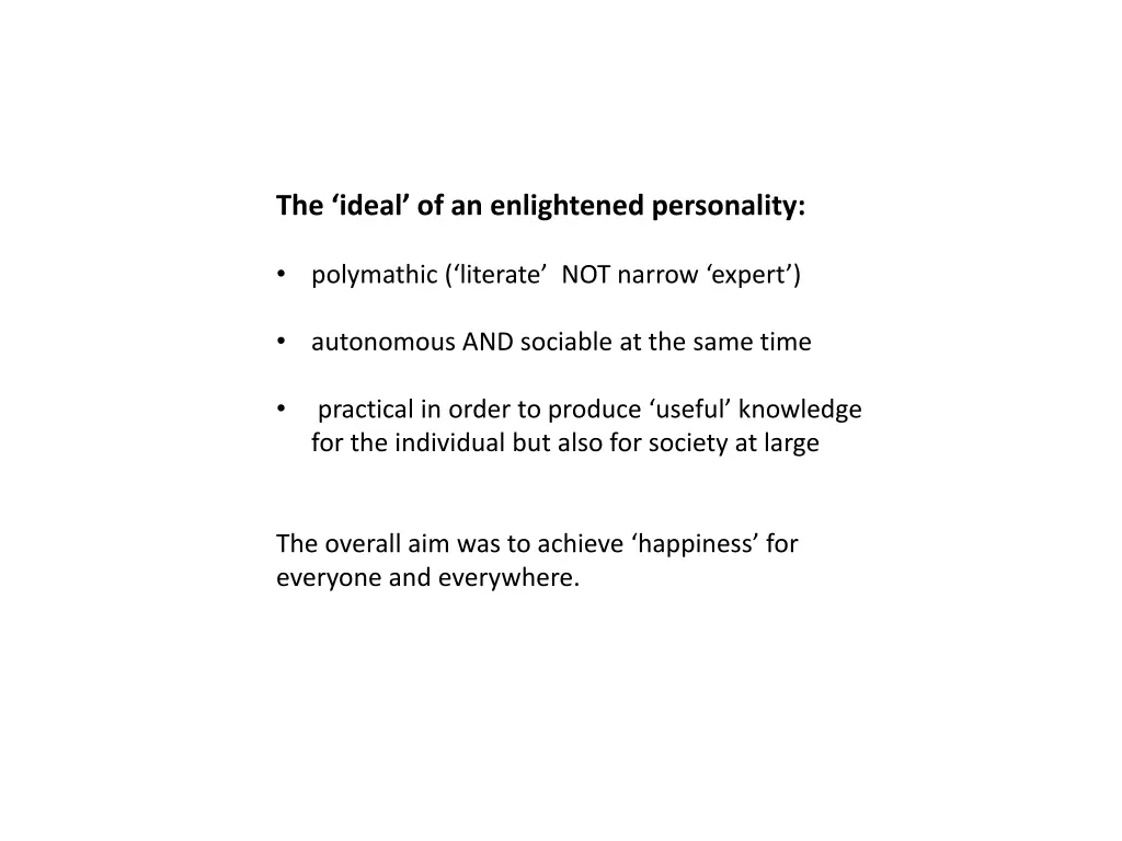 the ideal of an enlightened personality
