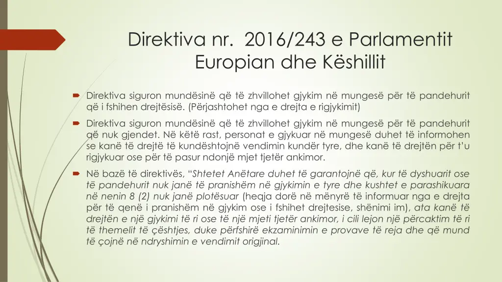 direktiva nr 2016 243 e parlamentit europian 2