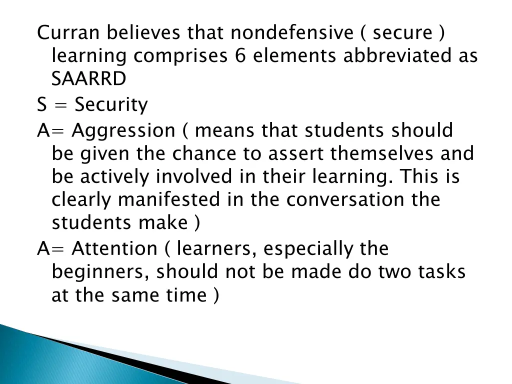 curran believes that nondefensive secure learning
