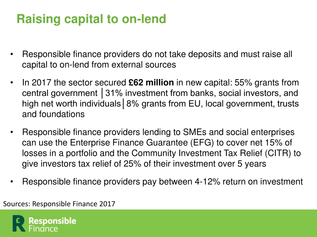 raising capital to on lend
