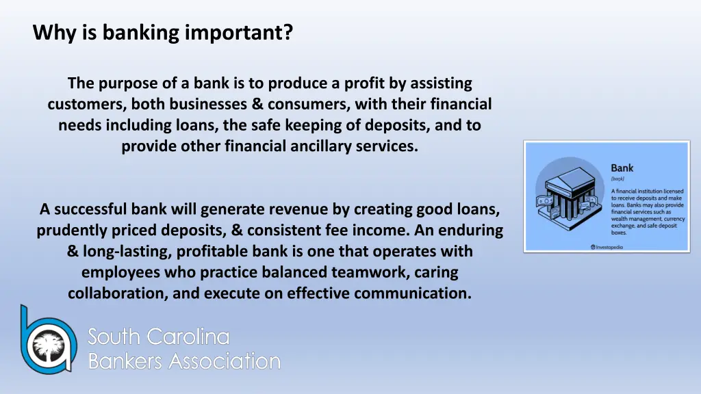 why is banking important