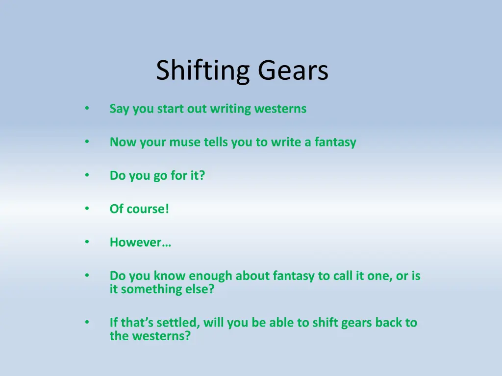 shifting gears