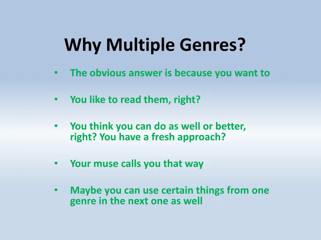 why multiple genres