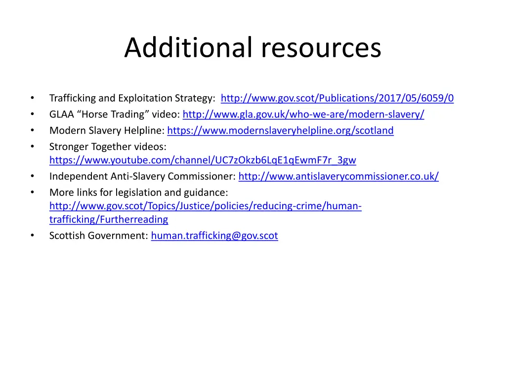 additional resources