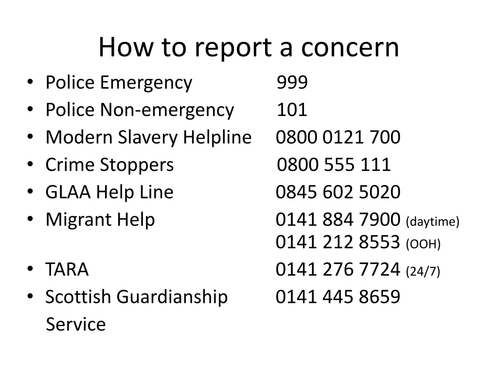 how to report a concern police emergency