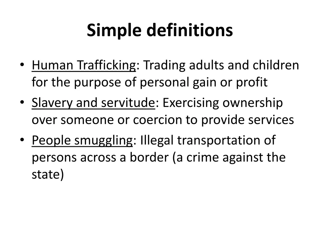 simple definitions