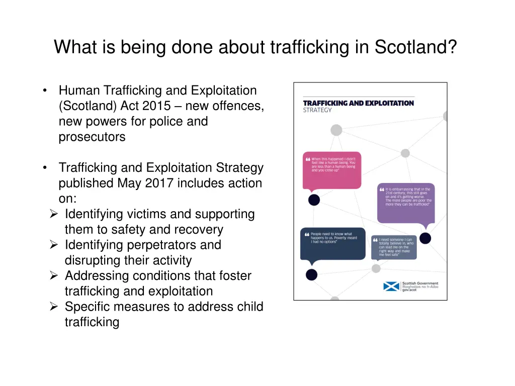 what is being done about trafficking in scotland