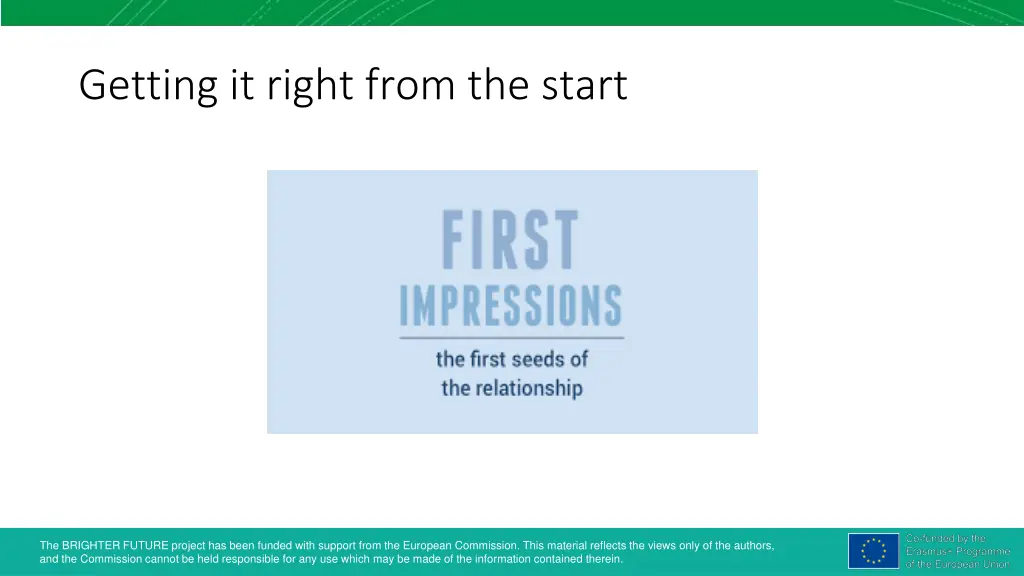 getting it right from the start