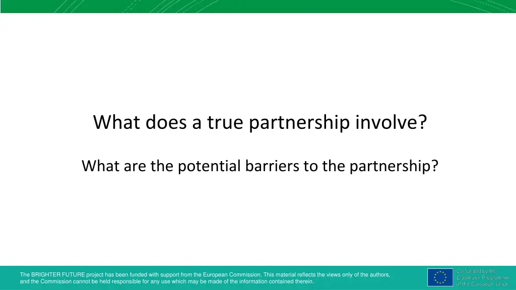 what does a true partnership involve