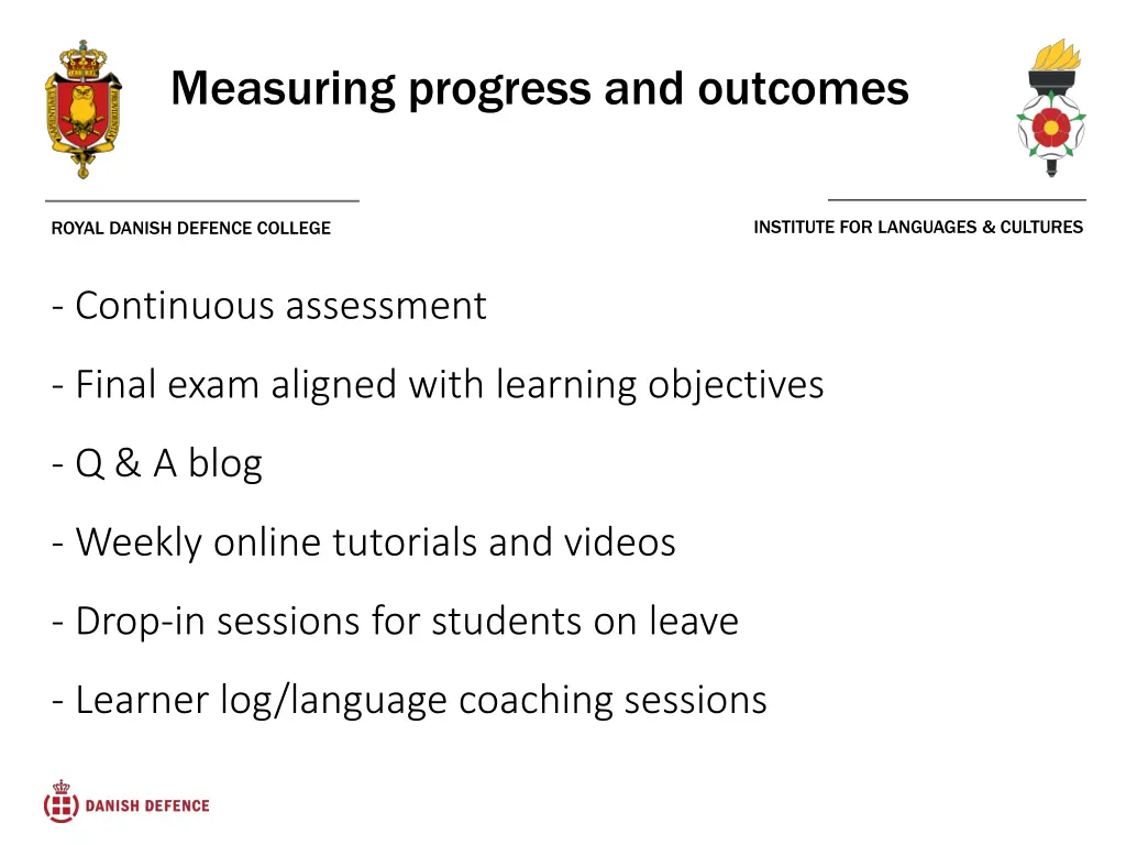 measuring progress and outcomes