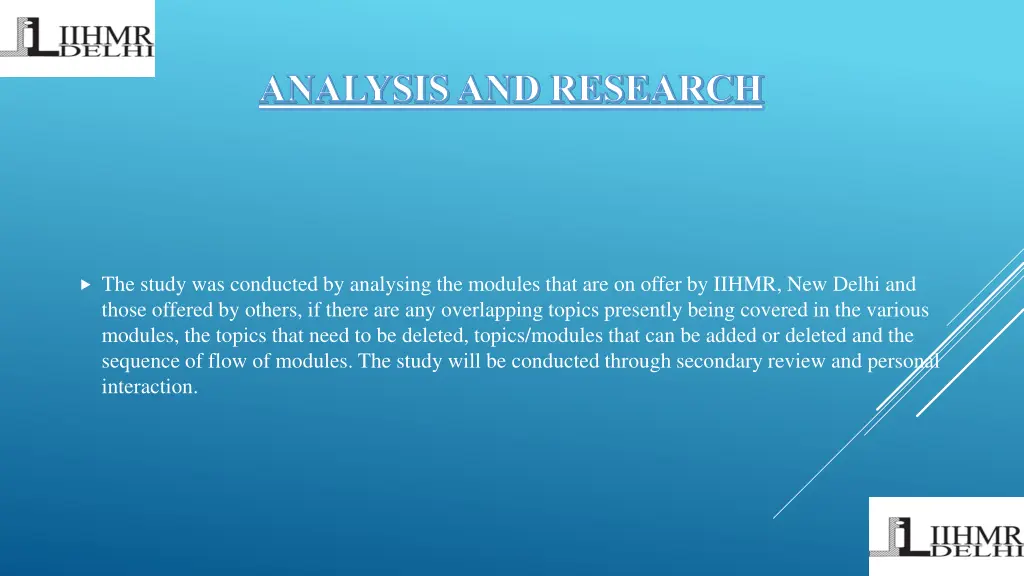 analysis and research