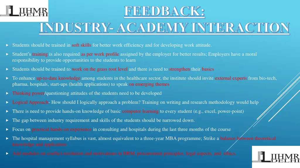 feedback industry academy interaction