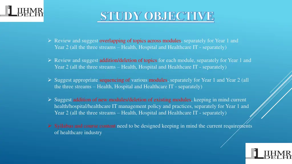 study objective